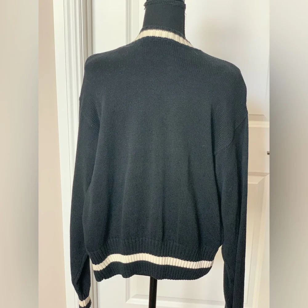 Liz Claiborne Black and White Cardigan Sweater - Picture 3 of 4